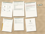 Mad Scientist Lab investigation pages, experiment plan, results display, presentation guide, and Certified Mad Scientist certificate