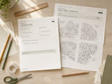 Design a Theme Park attraction worksheet and four-page master map in use