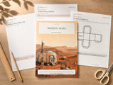 Printable Mission Mars project cover with habitat, rover, and engineering pages
