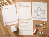 Mission Mars printable habitat design pages and paper module in an at-home workspace